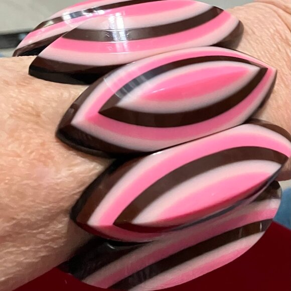 marion godart huge stretch bangle bracelet vintage paris designer - Picture 3 of 4